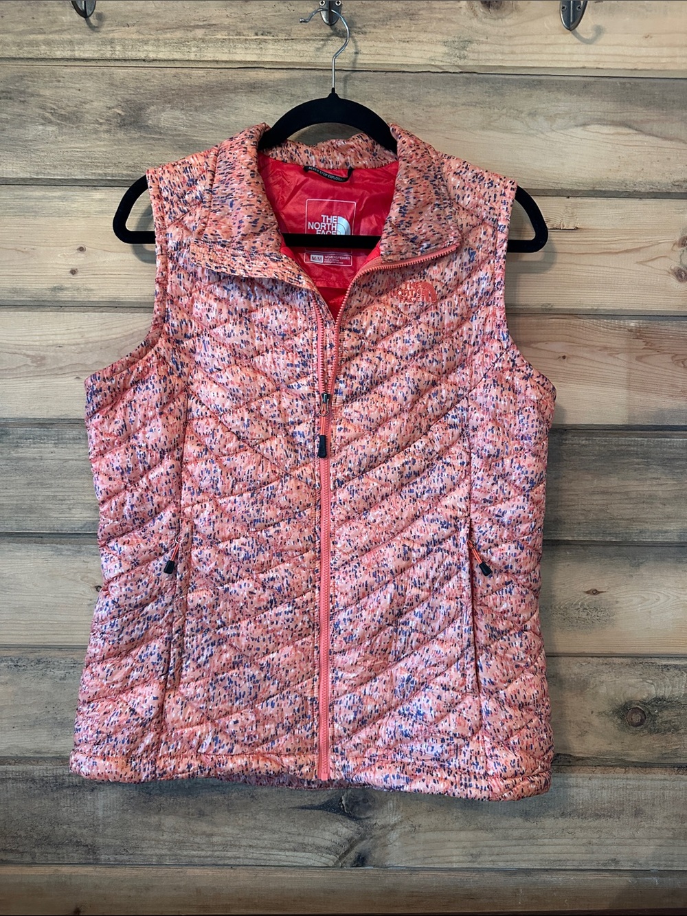 The North Face Pink Speckled Quilted Insulated Vest